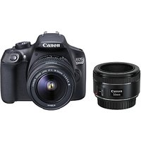 Canon EOS 1300D Digital SLR Camera With EF 18-55mm F/3.5-5.6 III Lens & EF 50 Mm F/1.8 Lens, HD 1080p, 18MP, Wi-Fi, NFC, 3 LCD Screen