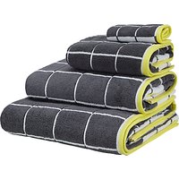 House By John Lewis Grid Towels, Storm