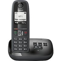 Gigaset AS405A Digital Cordless Telephone With Answering Machine, Single DECT, Black