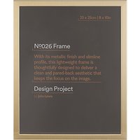 Design Project By John Lewis No.026 Brass Gold Finish Photo Frame, 8 X 10