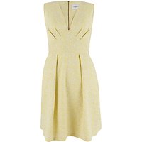 Closet V Neck Full Jacquard Dress, Yellow