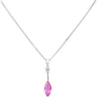 Turner & Leveridge 2000s 18ct White Gold Sapphire And Diamond Pendant Necklace, Pink/White Gold