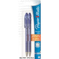 Paper Mate Flexgrip Ballpoint Pen, Blue, Pack Of 2