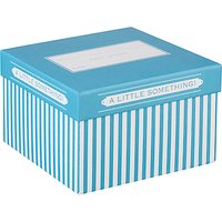 John Lewis Candy Stripe Gift Box, Small, Turquoise