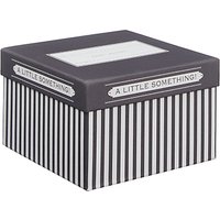 John Lewis Candy Stripe Gift Box, Medium, Grey
