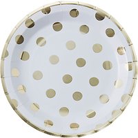 Ginger Ray Pick And Mix Dot Paper Plates, Pack Of 8