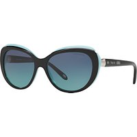 Tiffany & Co TF4122 Cat's Eye Sunglasses, Black/Turquoise