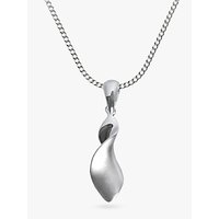 Nina B Sterling Silver Brushed Pendant Necklace, Silver