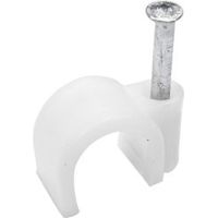 B&Q White 6mm Round Cable Clips Pack Of 100