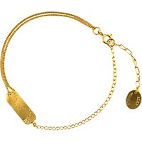 Alex Monroe 22ct Gold Plated Sterling Silver Time Flies Tag Bracelet, Gold