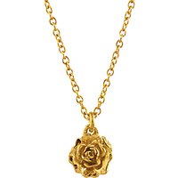 Alex Monroe 22ct Gold Plated Sterling Silver Rosa Damascena Pendant Necklace, Gold