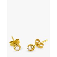 Alex Monroe 22ct Gold Plated Sterling Silver Baby Pearl Bud Stud Earrings, Gold