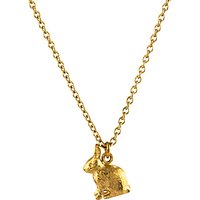 Alex Monroe 22ct Gold Plated Sterling Silver Sitting Bunny Pendant Necklace, Gold
