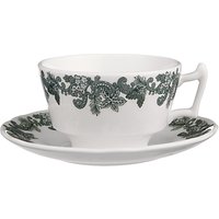 Spode Ruskin House Teacup And Saucer Set, Green / White