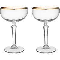 Social By Jason Atherton Coupe Glasses With Gold Band, Set Of 2