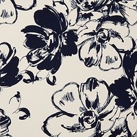 John Kaldor Heavy Drawn Flower Print Juliet Fabric, Black/Ivory