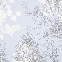 John Kaldor Outline Floral Chiffon Fabric, Powder Blue