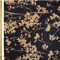 John Kaldor Stem Print Hermione Fabric, Navy/Gold