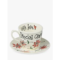 Gallery Thea Personalised Coral Daisy Teacup And Saucer