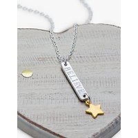 Chambers & Beau Personalised Skinny Bar And Star Necklace