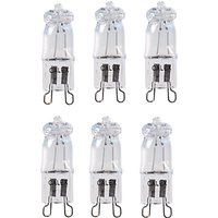 Calex 28W G9 Eco Halogen Capsule Bulb, Pack Of 6, Clear