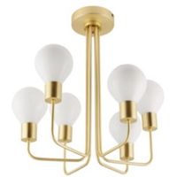 Channing Brushed Gold Effect 6 Lamp Semi Flush Ceiling Light
