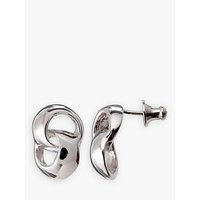 Andea Double Loop Stud Earrings, Silver