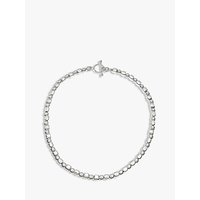 Andea Ball And Cube Necklace, Silver