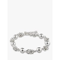 Andea Sterling Silver Ball And Knot Bracelet, Silver
