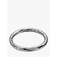Andea Sterling Silver Thick Hammered Bangle, Silver