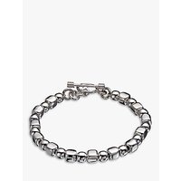 Andea Sterling Silver Ball And Cube Bracelet, Silver
