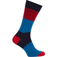 Barbour Cleadon Stripe Socks, Red/Blue