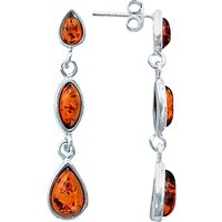 Goldmajor Amber And Sterling Silver Drop Earrings, Silver/Amber