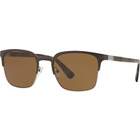 Prada PR 61SS Polarised Square Sunglasses, Dark Brown
