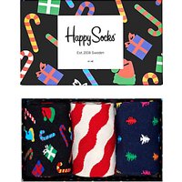 Happy Socks Christmas Socks, One Size, Pack Of 3, Multi