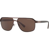 Emporio Armani EA2039 Rectangular Sunglasses, Brown