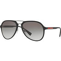 Prada Linea Rossa PS 05RS Aviator Sunglasses, Black/Grey Gradient