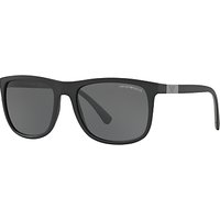 Emporio Armani EA4076 Square Sunglasses, Matte Black