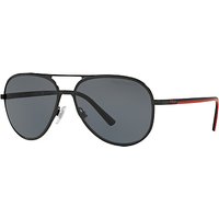 Polo Ralph Lauren PH3102 Polarised Aviator Sunglasses, Black