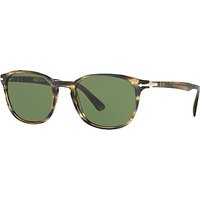 Persol PO3148S Oval Sunglasses, Light Havana/Green