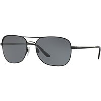 Giorgio Armani AR6040 Polarised Square Sunglasses, Black/Grey Gradient