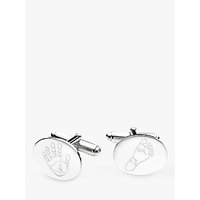 Under The Rose Personalised Hand/Feet Silver Cufflinks