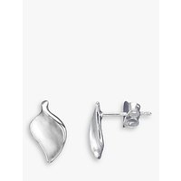 Nina B Leaf Stud Earrings, Silver