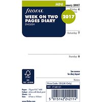 Filofax Week On 2 Pages 2017 Diary Inserts, Mini