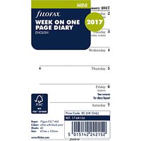 Filofax Week Per Page 2017 Diary Inserts, Mini