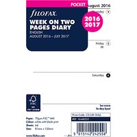 Filofax Week On 2 Pages Mid-Year 2016/2017 Diary Inserts