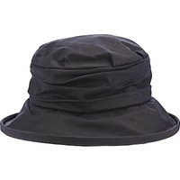 Olney Annabelle Waxed Cotton Ruched Rain Hat, Navy