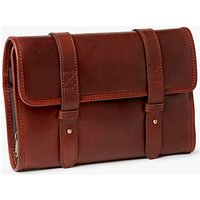 JOHN LEWIS & Co. Leather Roll Wash Bag, Brown