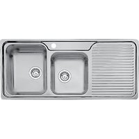 Blanco Classic 8S Double Left Hand Bowl Inset Kitchen Sink, Stainless Steel