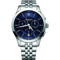Victorinox 241746 Men's Alliance Chronograph Day Date Bracelet Strap Watch, Silver/Blue